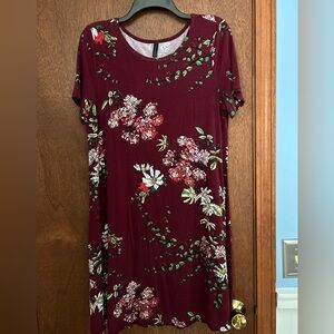 DUSDIMON Summer Casual Tshirt Dresses Short Sleeve Cover ups Beach Loose Dress